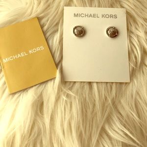 Authentic Michael Kors signature silver Earrings
